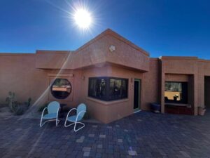 Modern southwestern home painted by Piper Family Painting Company, showcasing expert exterior work and warm desert tones by this top Vail Painting Company.
